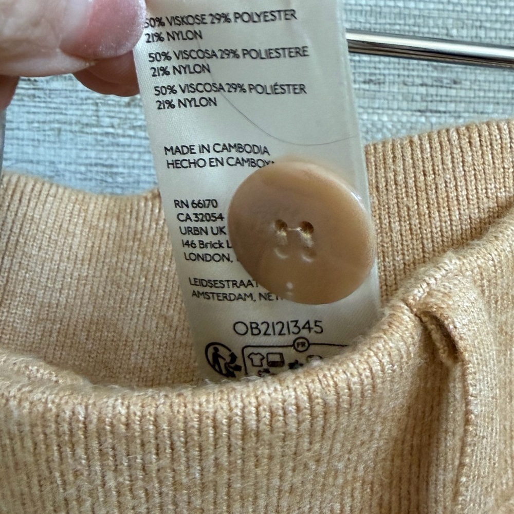 NWT new medium Anthropologie Maeve Colette sweater knit wide leg pants beige - Picture 12 of 16